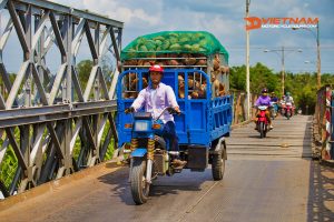 Ben Tre, Vietnam - March 21, 2019: Ben Tre River, Mekong Delta.