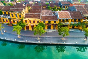 Hoi An, Vietnam : Panorama Aerial view of Hoi An ancient town, UNESCO world heritage, at Quang Nam province. Vietnam. Hoi An is one of the most popular destinations in Vietnam