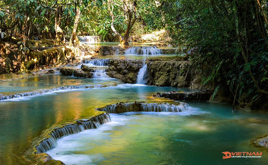 Kuang Si Waterfall by motorbike