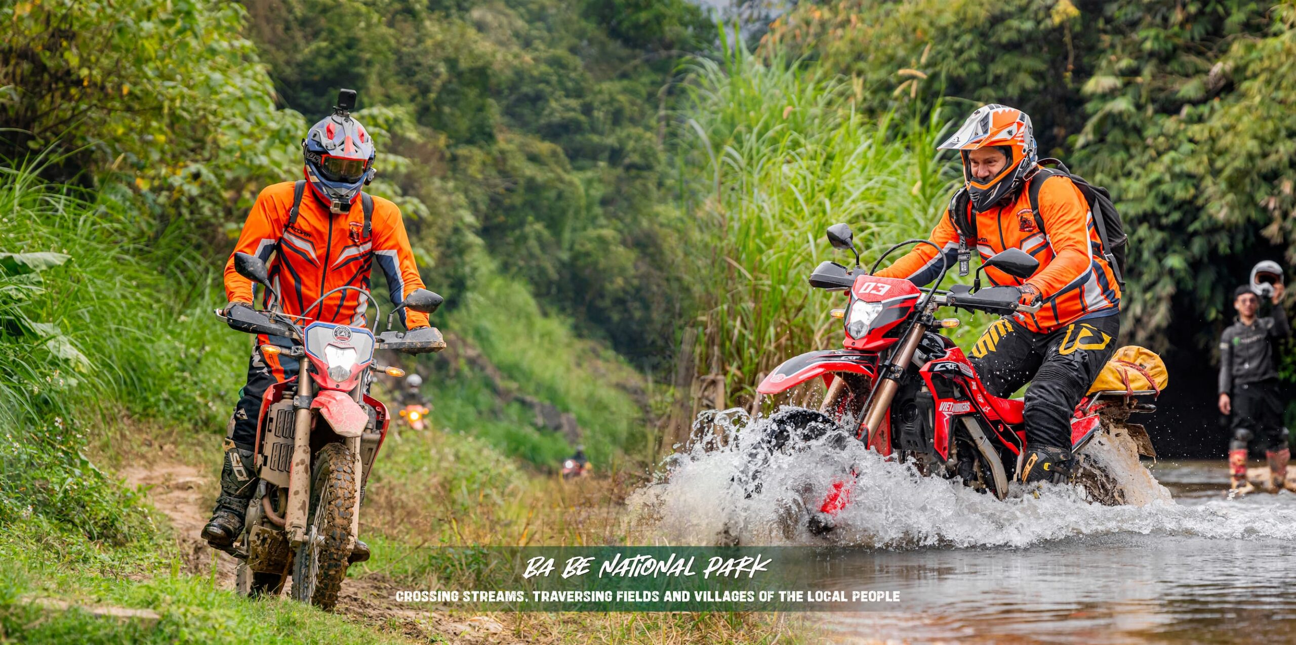 Riding through the lush green jungle of Ba Be National Park - Eco Motorbike Tour - Motorbike Tour VietnamBikers