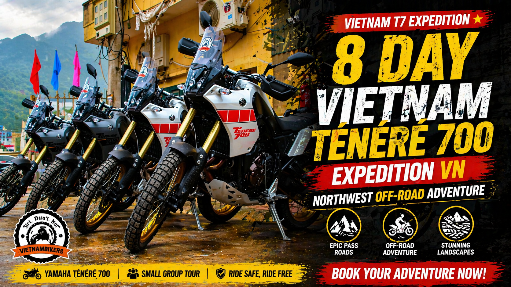 8 day vietnam tenere 700 expedition vn northwest off road adventure - Motorcycle Tour VietnamBikers