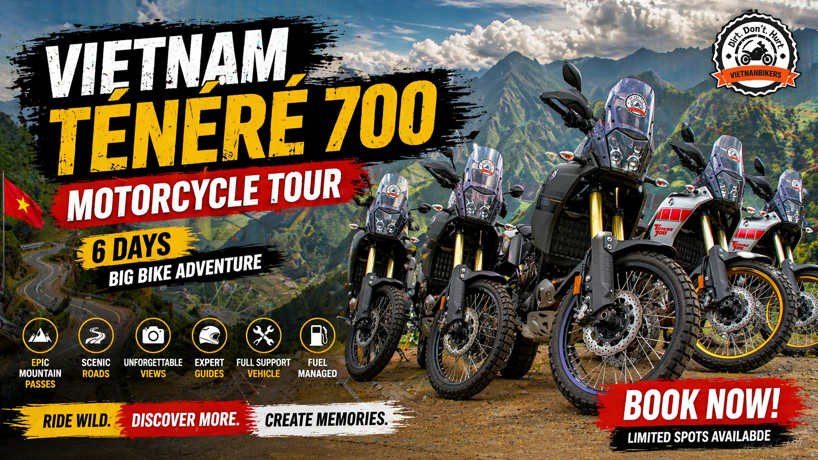 vietnam ténéré 700 motorcycle tour 6 days big bike adventure - Motorcycle Tour VietnamBikers