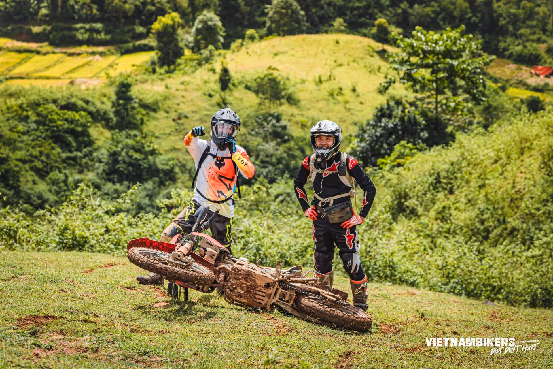 offroad ta xua dinosaur spine 4 day hanoi motorbike tour via mai chau 038 tram tau - Motorcycle Tour VietnamBikers