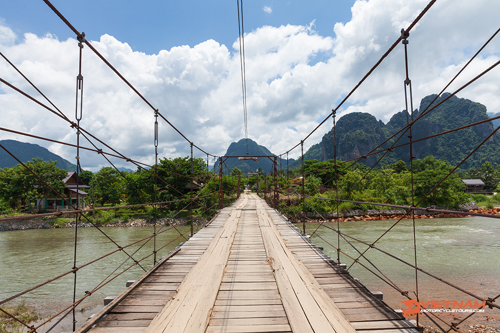 10+ Laos Motorcycle Tours 6 wooden bridge in vang vieng laos